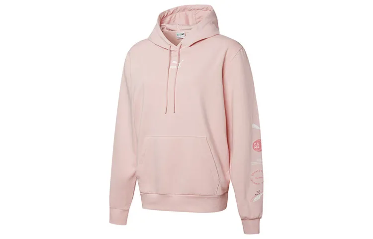 PUMA Sweatshirts Women's Pink Hooded Moderate Regular