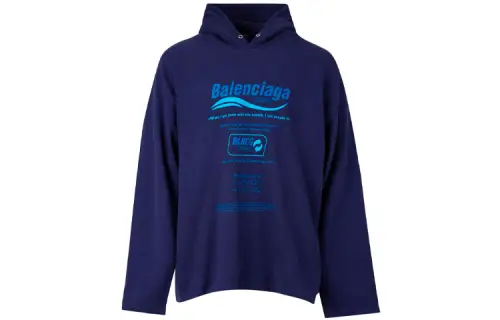 Balenciaga Dry Cleaning Logo Hoodie Blue