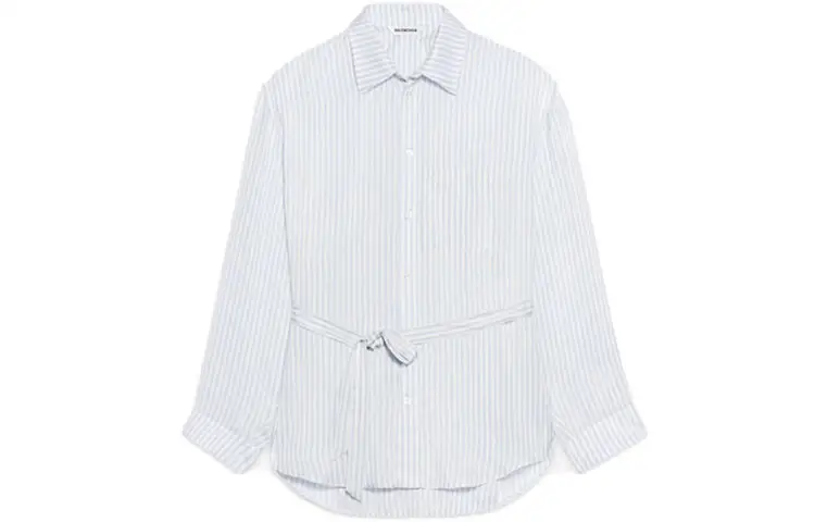 Balenciaga Shirts Women's White Lapel Moderate Shirt
