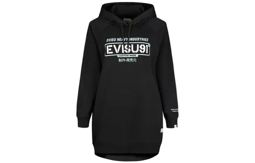 EVISU Sweatshirts Women's Black Hooded Moderate Regular