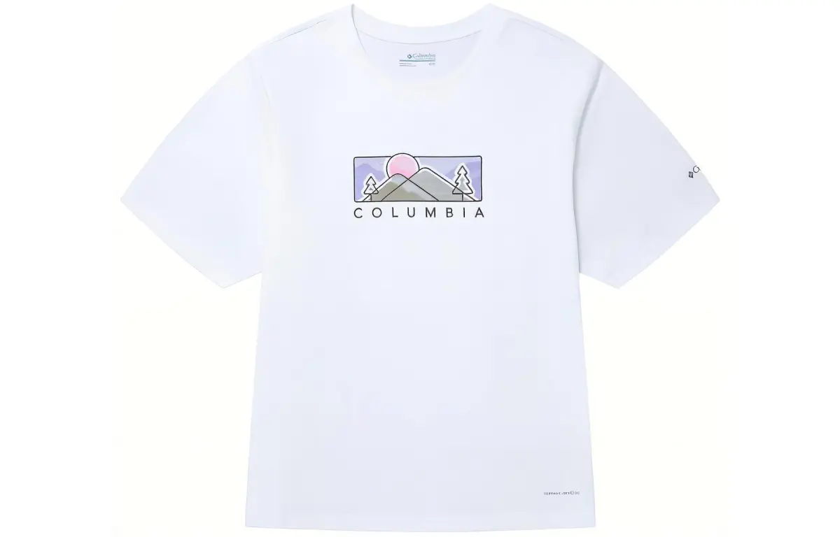 Columbia T-Shirts Women's White Crew Neck Moderate Straight Fit