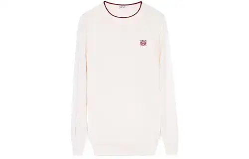 LOEWE Cashmere Sweaters Women's Ecru Crew Neck Moderate