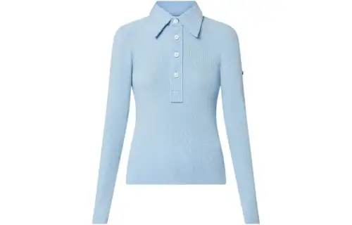 LOUIS VUITTON New Quarterly Products Of LV Polo Shirts Women's Blue Polo Collar Straight Fit