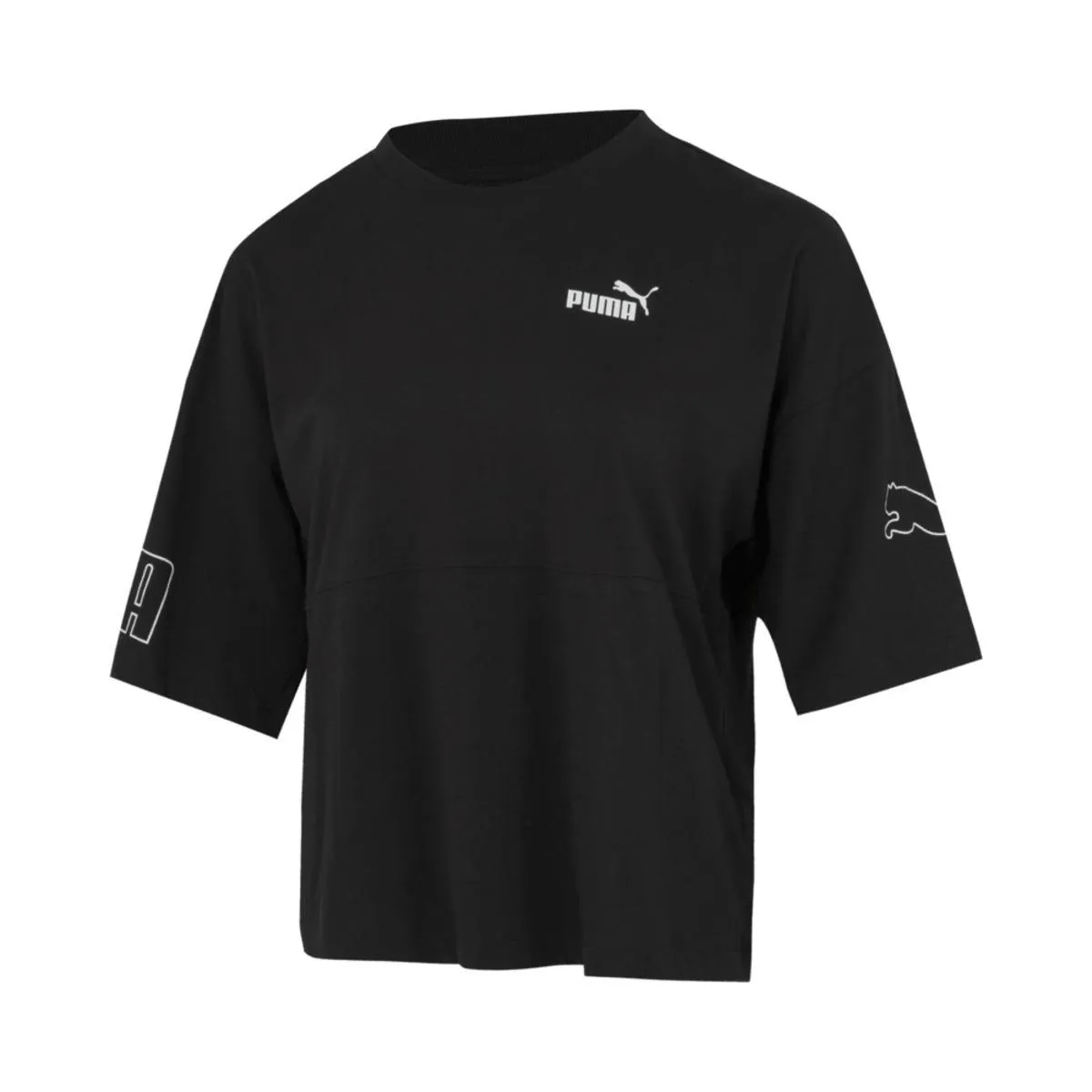 PUMA Drop Shoulder Sleeve T Shirt Women's Black