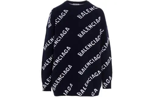 Balenciaga Pre Owned Logo jacquard Sweater