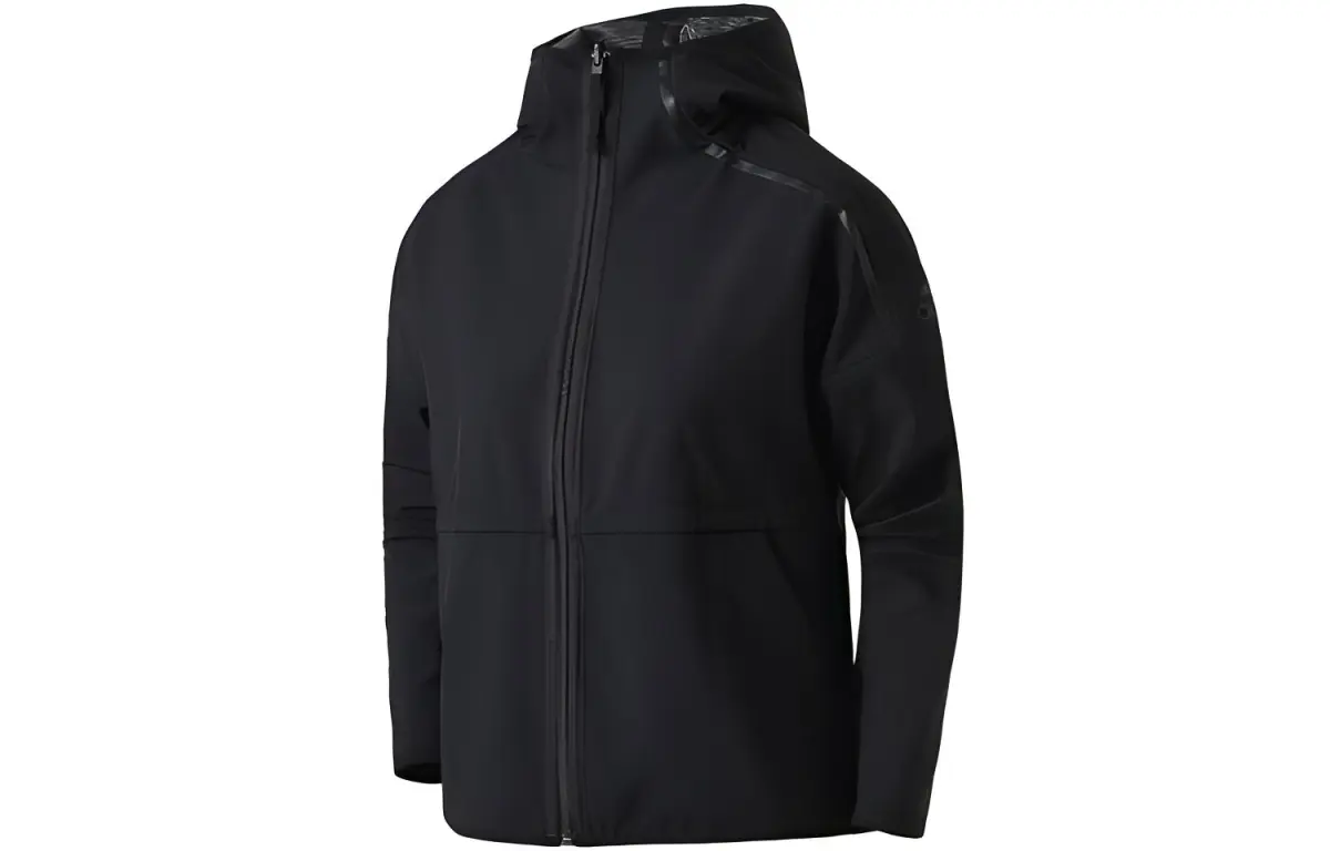 Adidas Sweatshirts Unisex Black Hooded Moderate Straight Fit