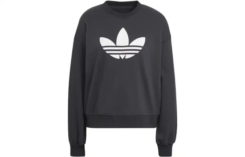 Adidas Originals Sweatshirts Women's Carbon Black Crew Neck Moderate Other