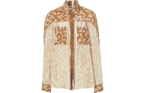 Burberry Shirts Women's Khaki Lapel Moderate Shirt