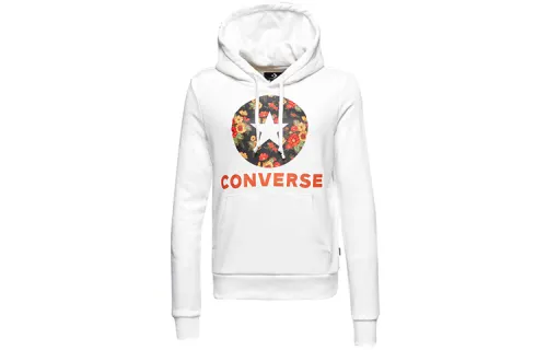 Converse In Bloom Sweatshirts Women's White Hooded Moderate Regular