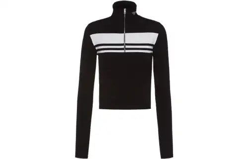 PRADA SS22 Stripes Knitwear Women's Black