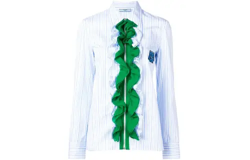 PRADA Shirts Women's Blue Lapel Moderate