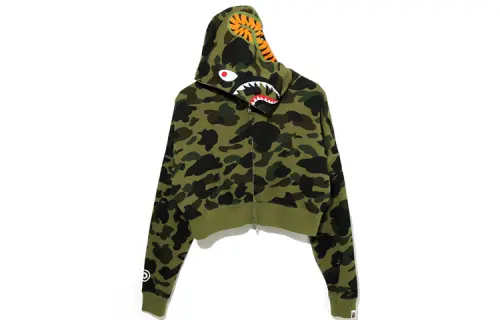 A BATHING APE Shark Series Sweatshirts Women's Hooded Moderate Cardigan
