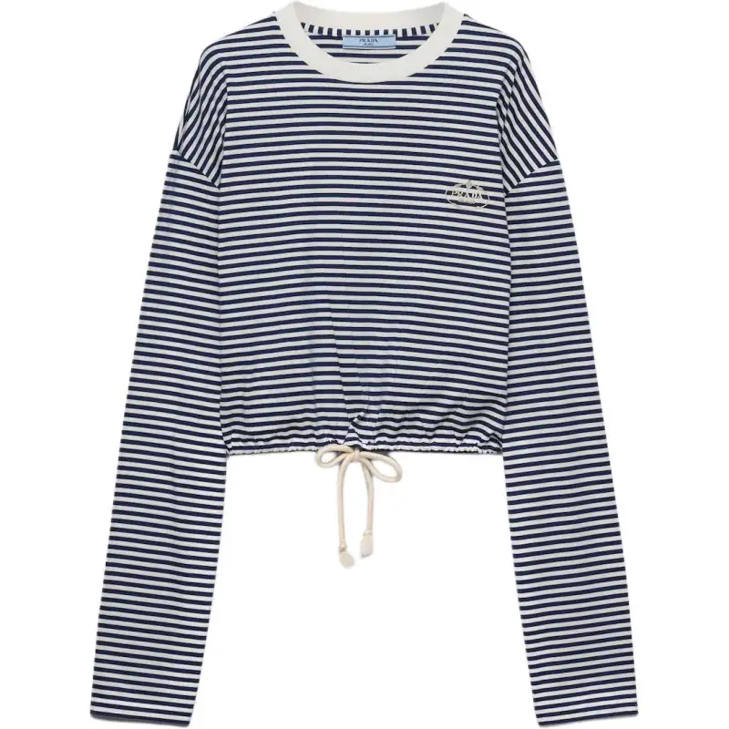PRADA Drop Shoulder Sleeve T Shirt Women's Marine Blue
