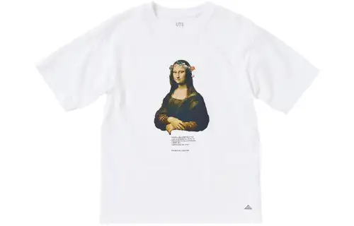 UNIQLO T Shirts Women's White Crew Neck Moderate Straight Fit