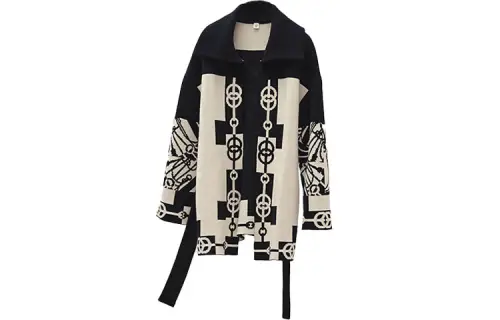 HERMES SS22 Cashmere Sweater Women's Black White