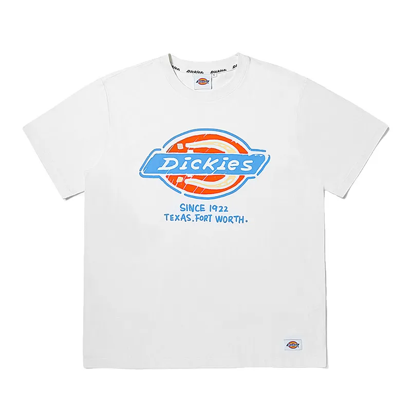 Dickies T-Shirts Women's White Crew Neck Thin Straight Fit