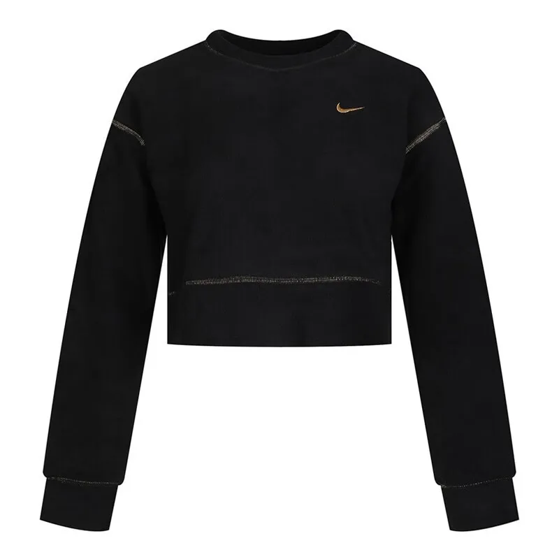 Nike Sweatshirts Women's Black Crew Neck Moderate Regular