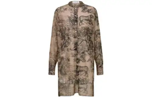 DIOR Quarterly New Products Shirts Women's Khaki Stand Collar Moderate