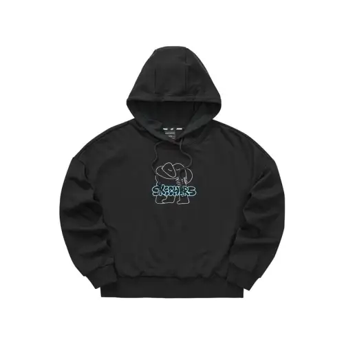 Skechers Sweatshirts Women's Carbon Black Hooded Moderate Regular