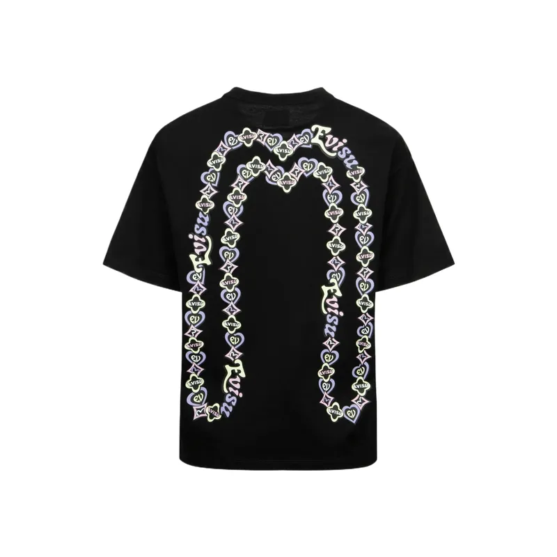 EVISU T Shirts Women's Black Crew Neck