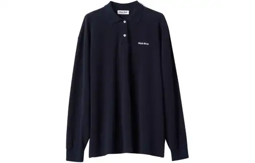 Miu Miu logo-embroidered piqué polo shirt