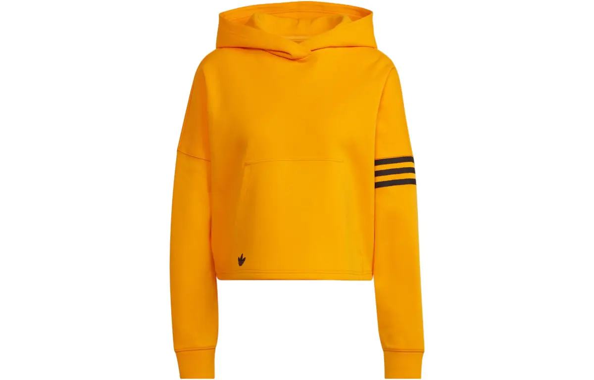 Adidas Sweatshirts Women's Yellow Hooded Moderate Regular