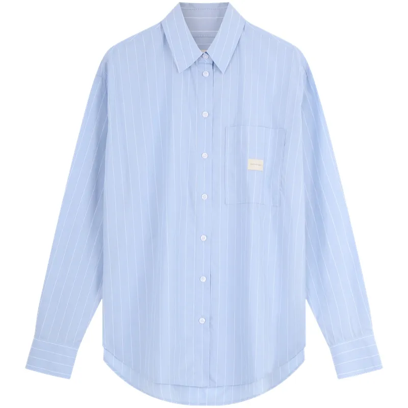 CALVIN KLEIN Shirt Women's Blue Background Stripes