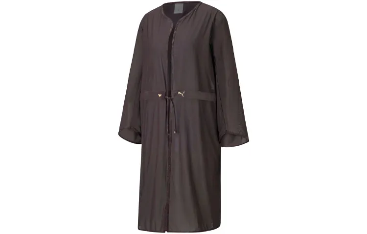 PUMA Jackets Women's Black Brown Collarless Thin Other