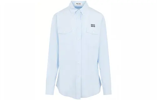 MIU MIU Logo embroidered Flap pocket Shirt