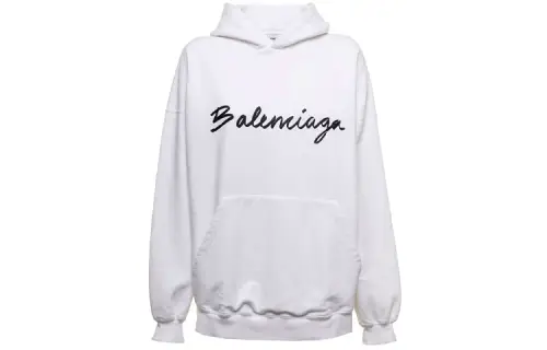 Balenciaga Logo Printed Wide Fit Hoodie