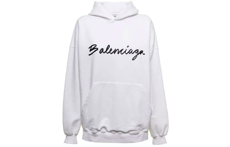 Balenciaga Logo Printed Wide Fit Hoodie