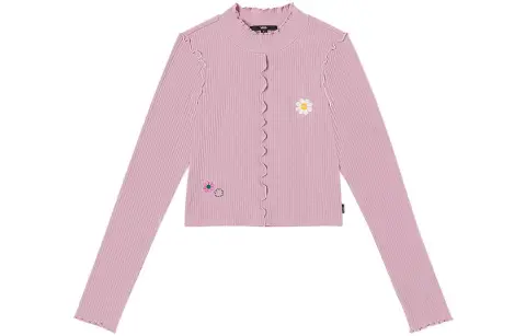 Vans W OVERSIZED FLORAL Knitwear Women's Light Purple Crew Neck Moderate Other