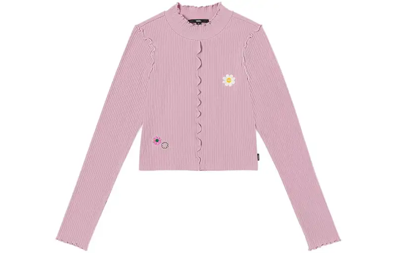 Vans W OVERSIZED FLORAL Knitwear Women's Light Purple Crew Neck Moderate Other
