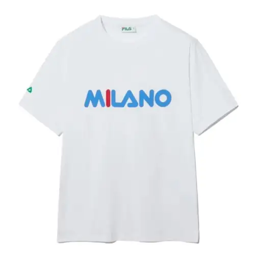 FILA T Shirts Unisex White Crew Neck Moderate Straight Fit