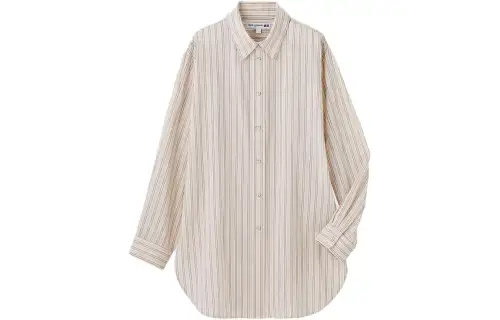 UNIQLO X INES DE LA FRESSANGE UNIQLO X Ines De La Fressange Shirts Women's Light Beige Pointed Collar Moderate Shirt