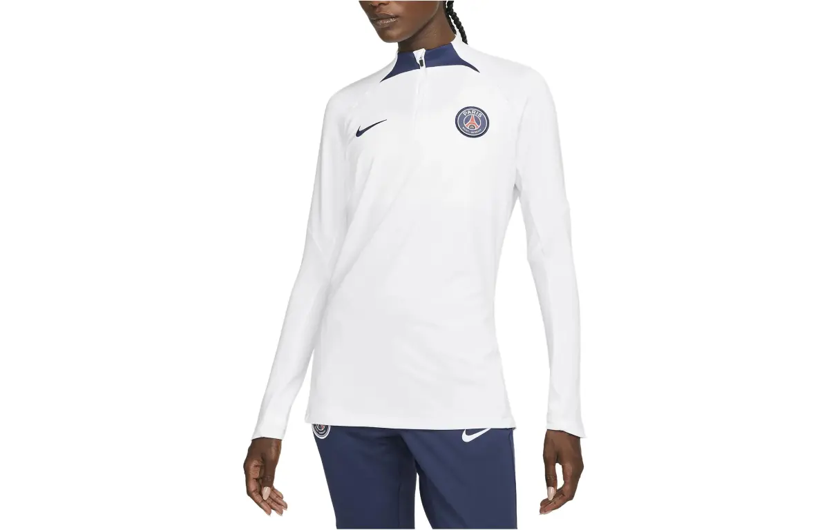 Nike T-Shirts Women's White Stand Collar Moderate Straight Fit