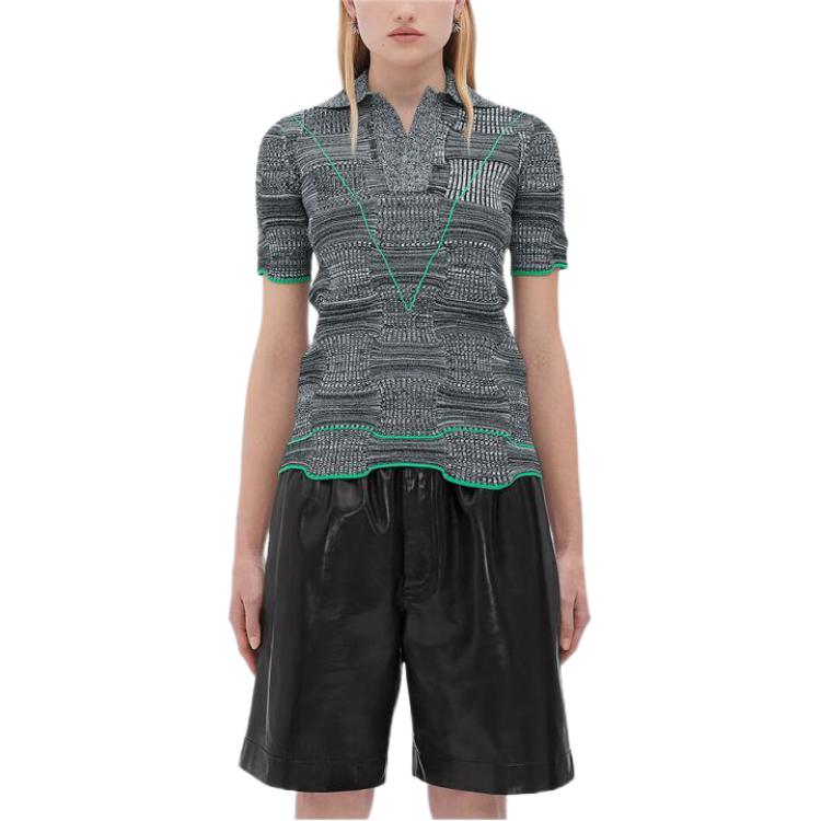 Bottega Veneta Polo Shirts Women's Black Square Collar Moderate Other