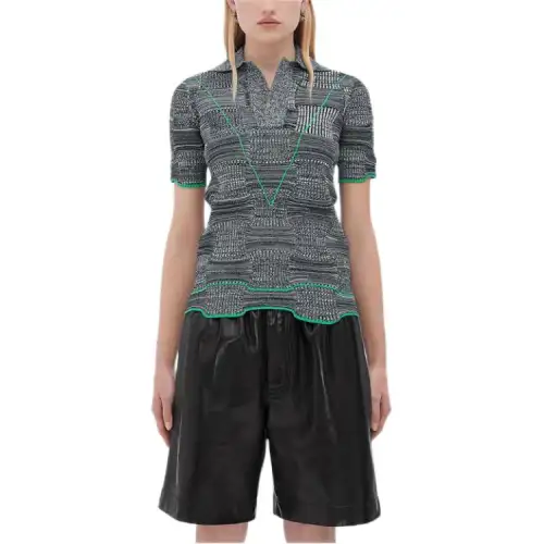 Bottega Veneta Polo Shirts Women's Black Square Collar Moderate Other