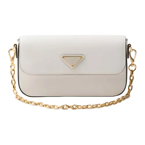 PRADA Saffiano Leather Handbag, Shoulder Bag Mini Women's White