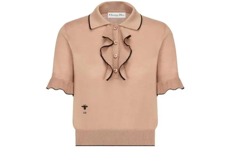 DIOR FW22 Cashmere Sweater Women's Pink Brown
