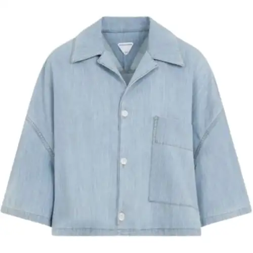 Bottega Veneta Light Bleached Denim Cropped Shirt