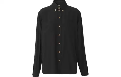 Burberry Shirts Women's Black Lapel Moderate Other