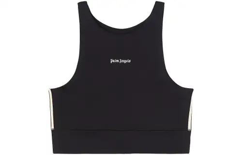 Palm Angels logo-print crop top