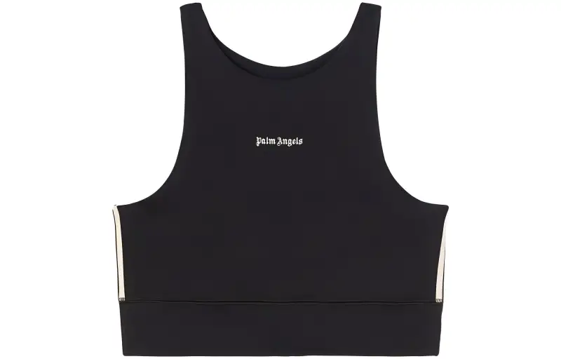 Palm Angels logo-print crop top
