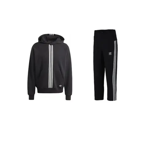 Adidas Originals Logo Embroidered Stripe Detailed Hoodie
