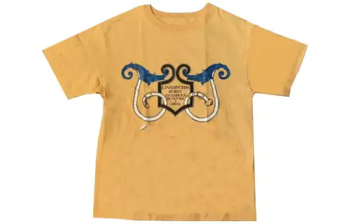 HERMES T Shirts Women's Yellow Crew Neck Moderate Straight Fit