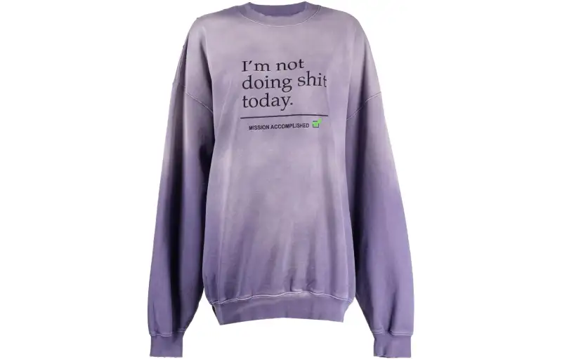 Vetements Not Doing Shit Today Sweatshirt 'Lilac'