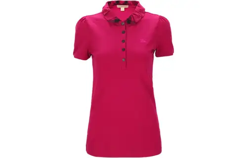 Burberry T Shirts Women's Pink Lapel Moderate Straight Fit