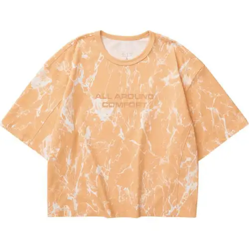 Skechers T Shirt Women's Coral Sand Orange Marble Crackle