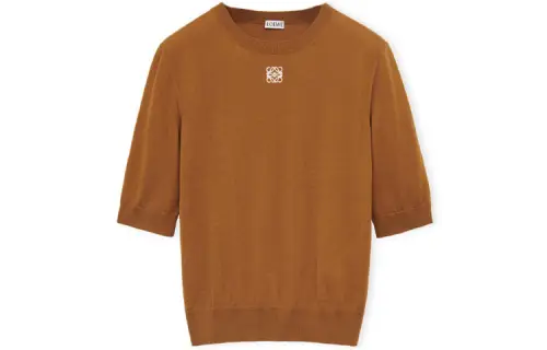 LOEWE Cashmere Sweaters Women's Tan Crew Neck Moderate